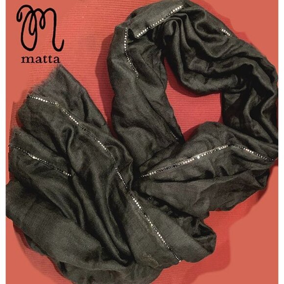 Rare, stunning MATTA NY Cashmere Pashmina scarf/wrap, crystal trim - Picture 4 of 8